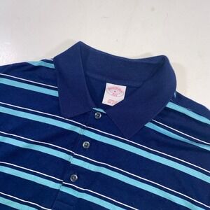 Brooks Brothers 346 Mens Polo Shirt‎ Striped Blue Light Blue Sz M